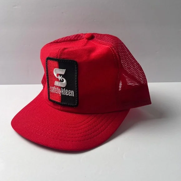 Vintage Safety Kleen Red Trucker Hat with Snapback - Picture 2 of 7